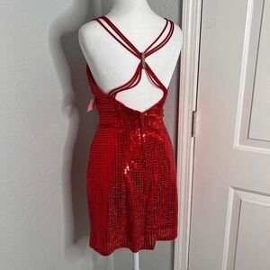 LA Glow Vintage 90's Red‎ Sequin Dress Size M
